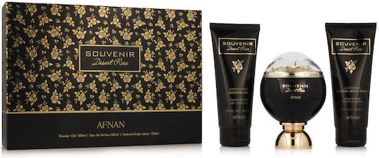 Afnan Souvenir Desert Rose Duftset mit Eau de Parfum und Duschgel 3 Stück