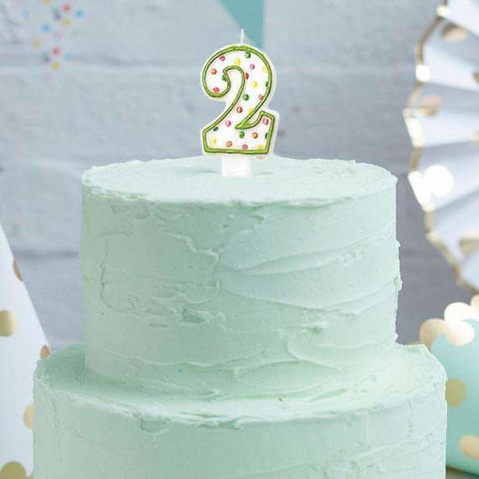 Amscan Birthday Candle Number "2" in Green Color 176002