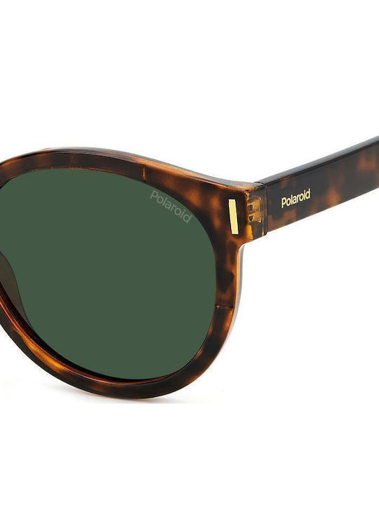 Polaroid Women's Sunglasses with Brown Tartaruga Plastic Frame and Green Polarized Lens PLD6185/S 086/UC