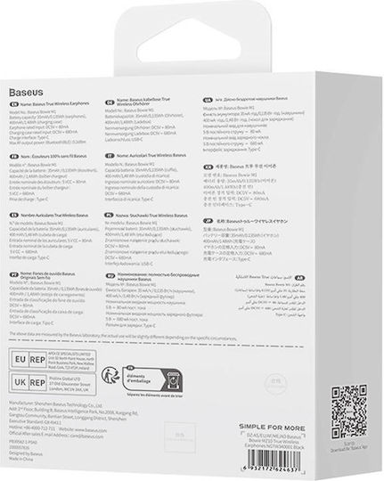 Baseus MZ10 In-Ear Bluetooth-Freisprecheinrichtung Kopfhörer mit Ladeetui Schwarz