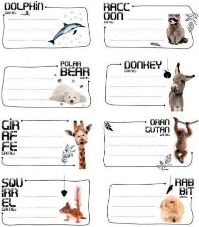 A&G Paper Cuties Animals Ετικέτες Τετραδίων 8x4.5cm 16τμχ