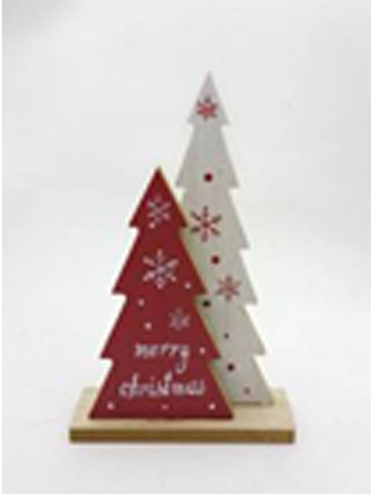 Christmas Decorative Wood Tree 20cm Red