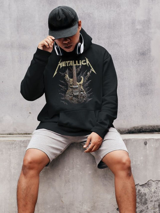TKT Φούτερ με Κουκούλα Metallica Μαύρο