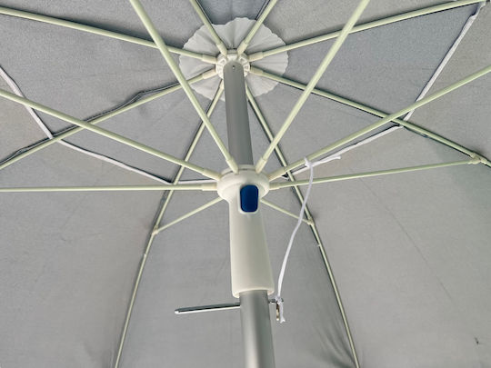Mega Bazaar Folding Beach Umbrella Aluminum Diameter 2.3m with UV Protection and Air Vent Blue ΜΒ