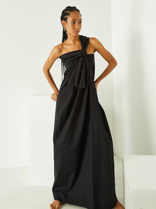 Summer Maxi Evening Strapless Black Dress