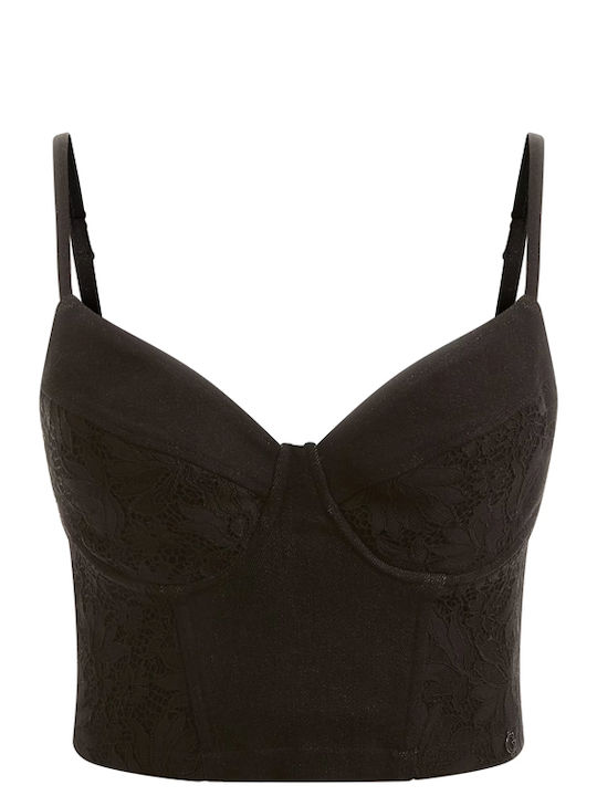 Bluza Corset Cu Bretele Neagră
