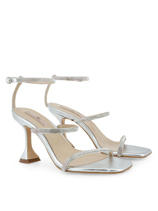 Tsakiris Mallas Leather Women's Sandals Silver