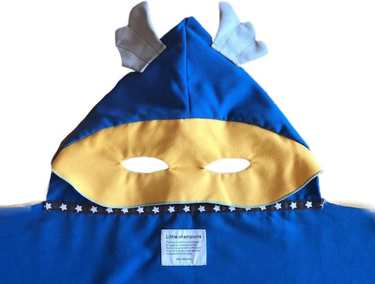 Little Champions Kids Beach Poncho Sharks Blue 115 x 80cm with Carrying Bag Superhero Mini 1-3 years old