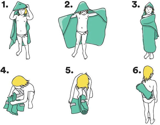 Little Champions Kids Beach Poncho Sharks Blue 115 x 80cm with Carrying Bag Superhero Mini 1-3 years old