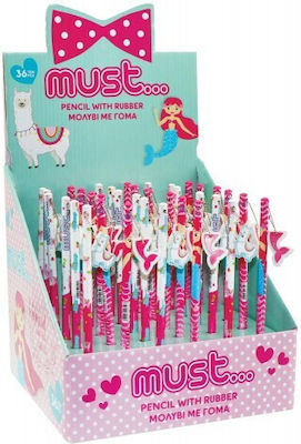 Must 579594 Pencil HB with Eraser Pink