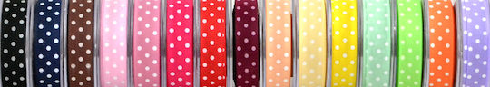 Kappa Decor Fabric Ribbon Polka Dot Red 25mm 18m 1pcs