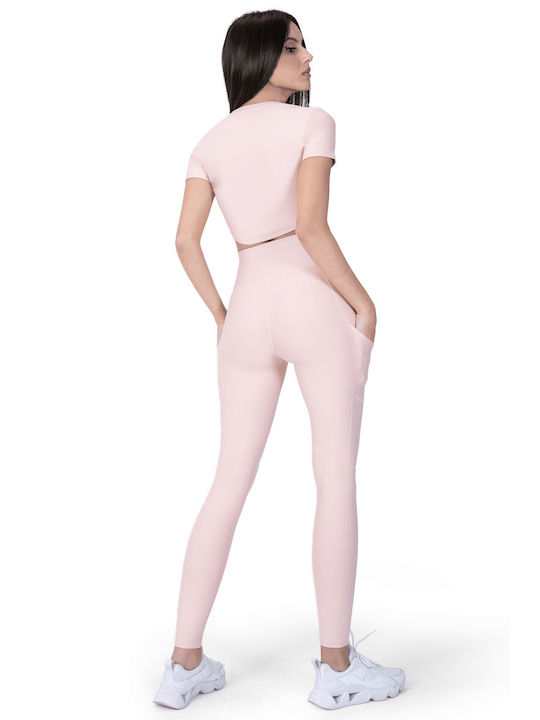 Superstacy Ausbildung Frauen Lang Leggings Hochgeschnitten Rosa