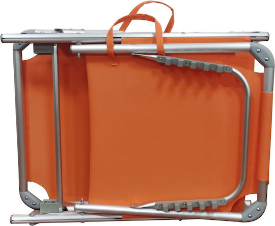 Epiplo-Fos Foldable Aluminum Beach Sunbed Orange with Pillow 190x60x30cm
