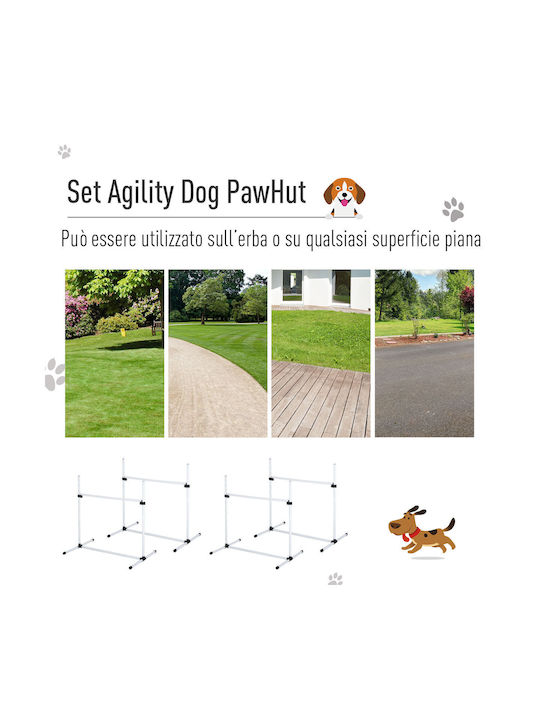 Pawhut Agility Set Εκπαιδευτικό Παιχνίδι Σκύλου Λευκό 1τμχ