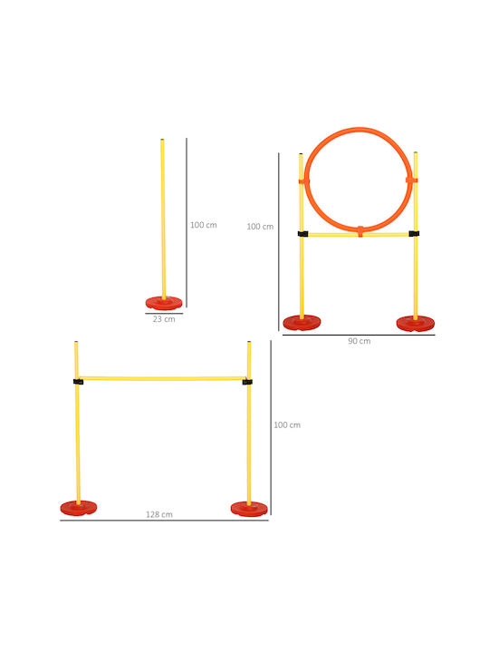 Pawhut Agility Set Jucărie de Antrenament Câine Galben 1buc