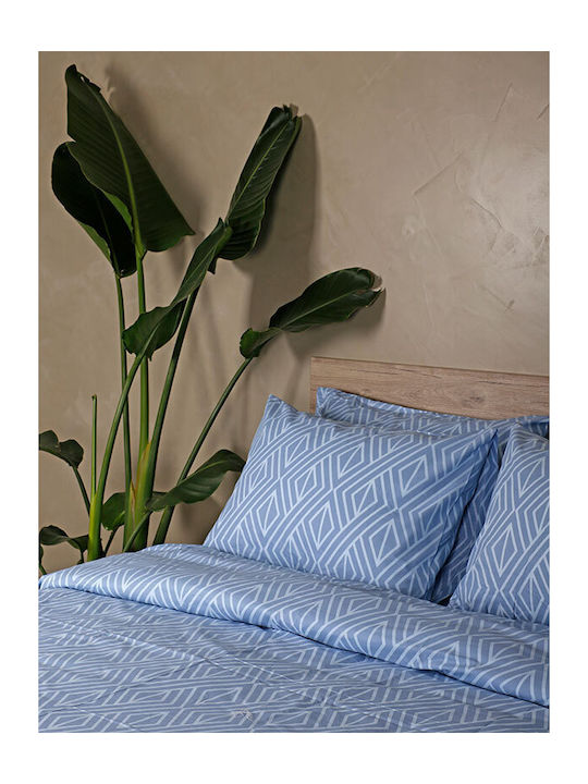 Sunshine Σετ Σεντόνια King Size 260x270εκ. Cotton Feelings 2042 Blue