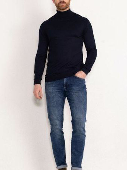 Petrol Industries Men's Long Sleeve Sweater Turtleneck Navy Blue