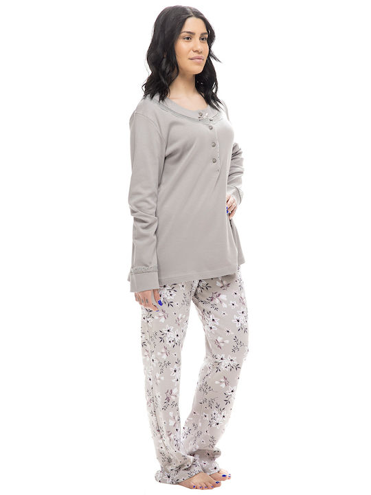 Koyote Winter Women's Pyjama Set Cotton Gray