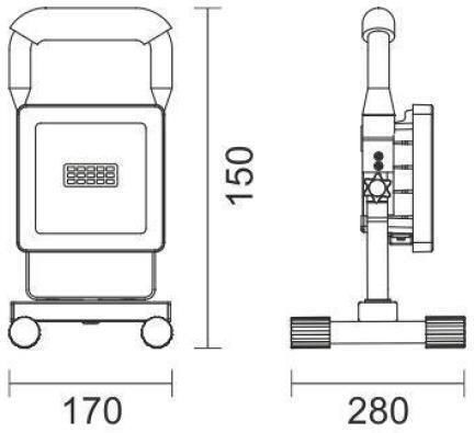 Spot Light Electric Jobsite Light LED IP65 with Brightness up to 2400lm