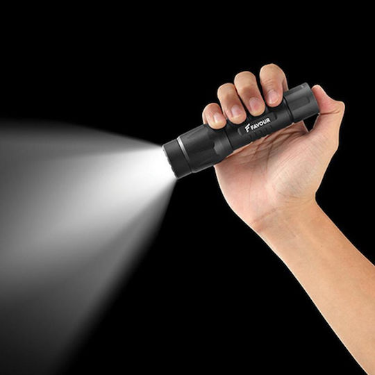 Favour Rechargeable Flashlight LED IPX7 with Maximum Brightness 1030lm Foco Black