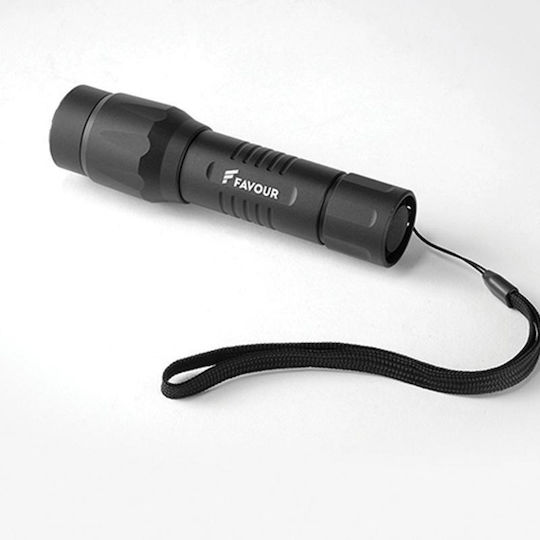 Favour Rechargeable Flashlight LED IPX7 with Maximum Brightness 1030lm Foco Black