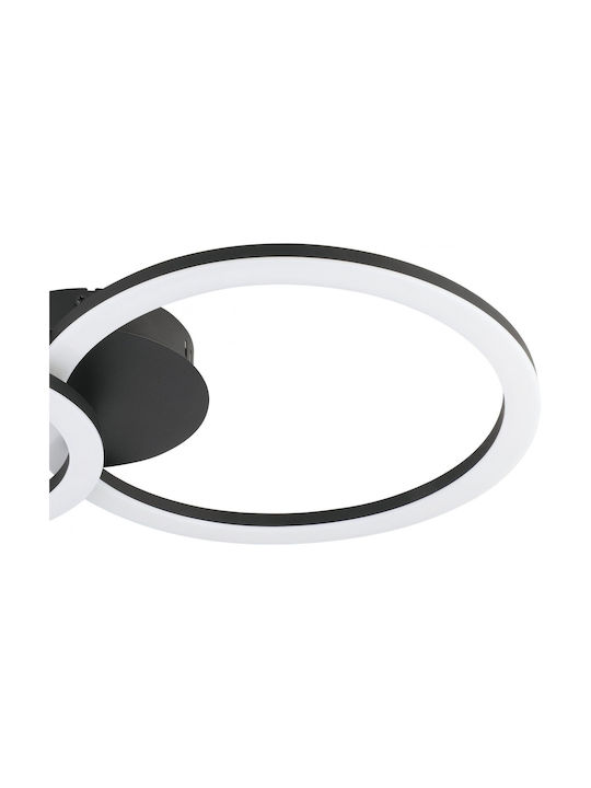 Eglo Parrapos-Z Smart Ceiling Mount Light 44.5cm Black with Integrated LED and Remote Control