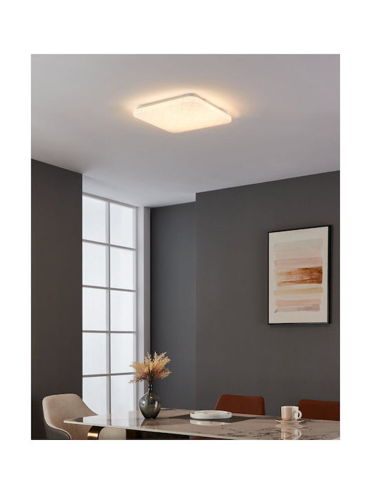 Eglo Rende Μοντέρνα Πλαστική Πλαφονιέρα Οροφής με Ενσωματωμένο LED σε Λευκό χρώμα 38cm
