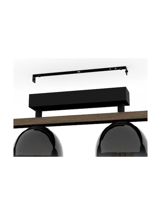Eglo Filago Ceiling Mount Light 88cm Black with Socket E27