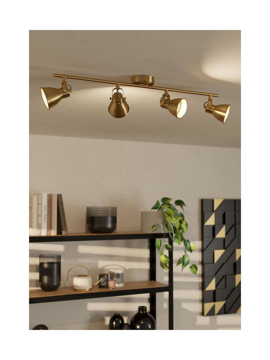 Eglo Seras Spot with 4 Lights and with Socket GU10 in Gold Color