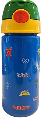 Nuby Taza Surfing Kids Plastic Water Bottle with Straw Blue 540ml
