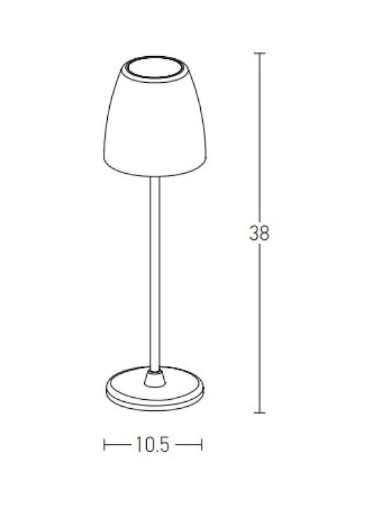 Zambelis Lights Desktop Outdoor Floor Lamp 2W with Warm White Light IP54 White