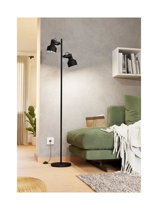 Eglo Casibare Stehlampe H160.5xB35cm. mit Fassung für Lampe E27 Schwarz