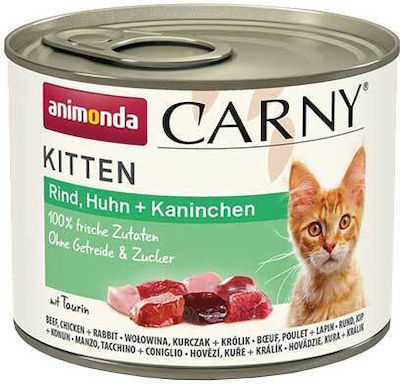 Animonda Carny Kitten Wet Food for Kittens In Can with Beef / Chicken / Rabbit Πατέ 1pc 200gr