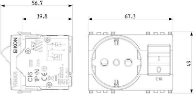 Vimar Eikon Next Single Power Socket White