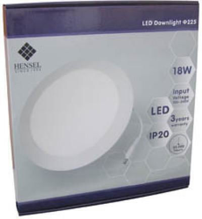 Στρογγυλό Χωνευτό LED Panel 18W με Θερμό Λευκό Φως 3000K 22.5εκ.