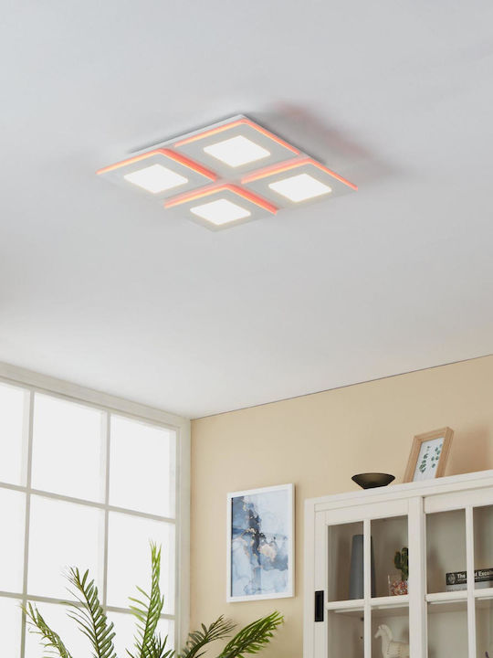 Eglo Padrogiano-Z Square Recessed LED Panel 26.2W with Warm to Cool White Light 45x45cm