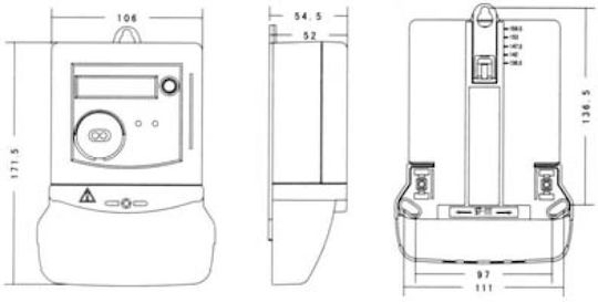 DDSY-L10 Elektrische Messgeräte Kilowatt-Zähler Digital Wandmontage Einphasig Modbus 1P 10-60A 02.037.0021
