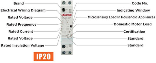 Maxge Phase 4-Pole Power Relay 40A 230V 4NO EPC1 MXG