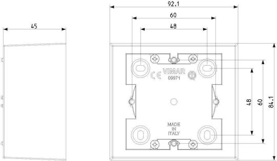 Vimar Surface Mounted Electrical Box IP20 in Gray Color