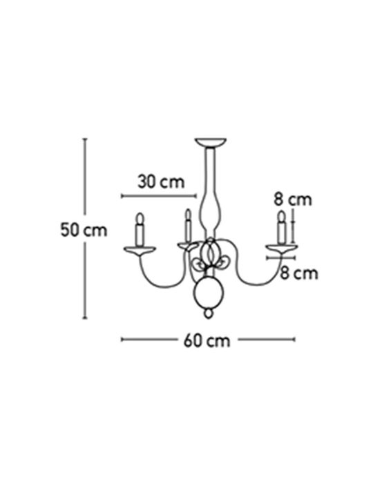 Inlight 5309-3 Candelabru 3xE14 Ø60cm cu Lumânări Bronz Oxidat (Fără Abajururi) 5309-3