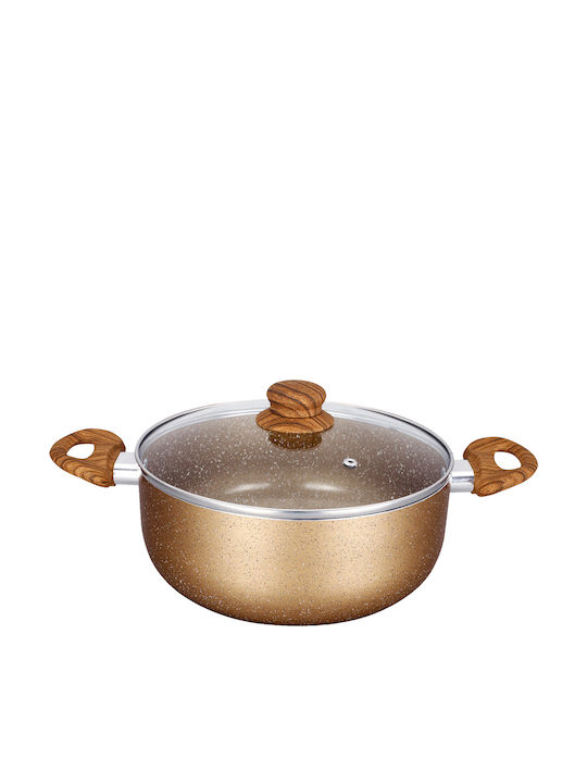Chios Hellas Woodstone Βαθιά Κατσαρόλα από Αλουμίνιο 26cm