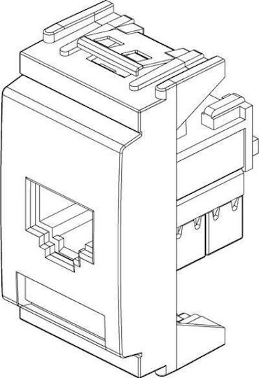 Vimar Μονή Πρίζα Δικτύου RJ45 χωρίς Πλαίσιο Τύπου Cat5 σε Γκρι Χρώμα 16359.4
