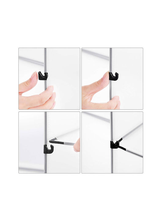 Plastic Shoe Organizer with 9 Shelves White 123x31x93cm