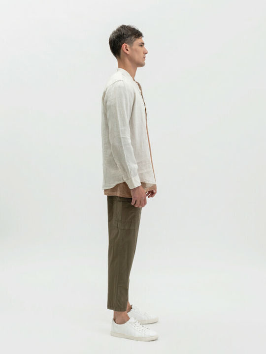 Long-sleeved Linen Shirt Beige