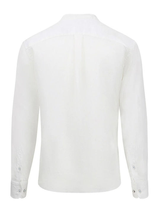 Fynch Hatton Men's Shirt Long Sleeve Linen White