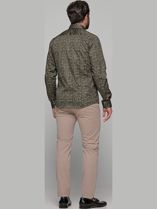 Long-sleeved Cotton Shirt Khaki
