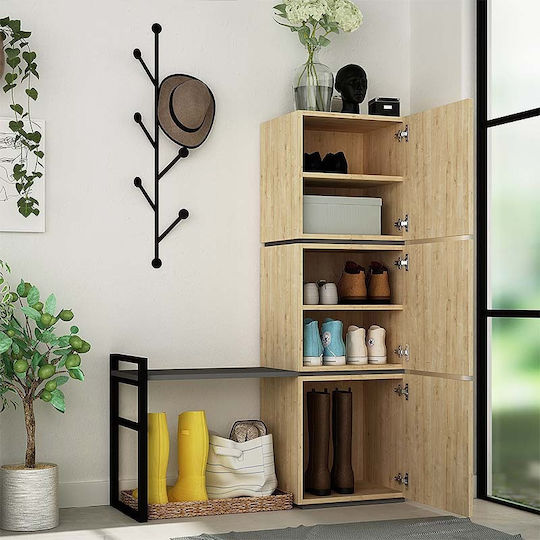 Mello Mobilier de Intrare cu Cuier / Dulap pentru Pantofi & Dulap Natural 109x39x149buc