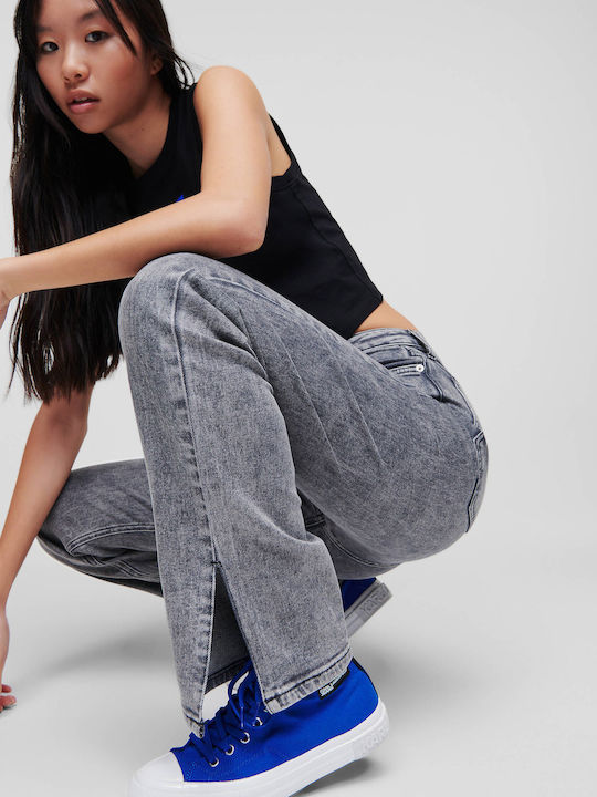 Women's Jean Trousers in Straight Line Gray