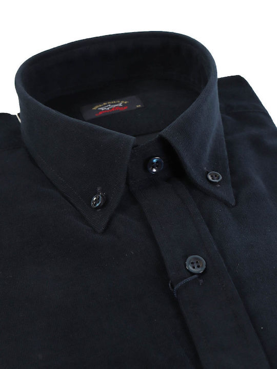Long-sleeved Corduroy Shirt Navy Blue