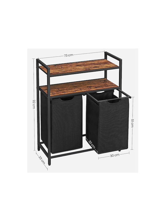 Vasagle Metallic Laundry Basket 92lt 73x33x92cm Black